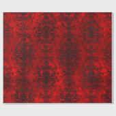 Gothic Red en Black Damask Cadeaupapier (Vlak)
