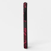 Gothic Red en Black Damask Monogrammed Case-Mate iPhone Case (Achterkant/links)