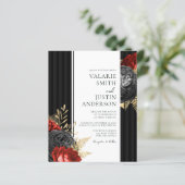 Gothic Red en Black Floral Budget Wedding (Staand voorkant)