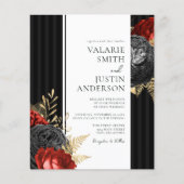 Gothic Red en Black Floral Budget Wedding (Voorkant)