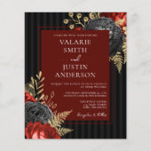 Gothic Red en Black Floral Budget Wedding (Voorkant)