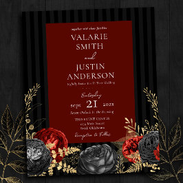 Gothic Red en Black Floral Wedden allemaal in één Flyer