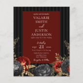 Gothic Red en Black Floral Wedden allemaal in één  Flyer (Voorkant)