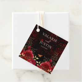 Gothic Red en Black Floral Wedding for Labels