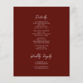 Gothic Red en Black Floral Wedding Invitation (Achterkant)