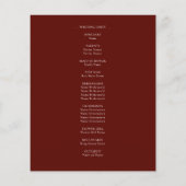 Gothic Red en Black Floral Wedding Programme (Achterkant)