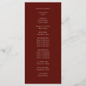 Gothic Red en Black Floral Wedding Programme Programmakaart (Achterkant)