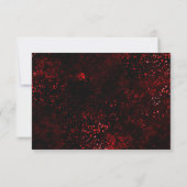 Gothic Red en Black Floral Wedding RSVP Kaart (Achterkant)