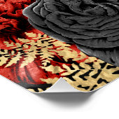 Gothic Red en Black Floral Welcome Wedding Perfect Poster (Hoek)