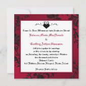 Gothic Red en Black Wedding Invitation Kaart (Achterkant)
