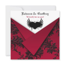 Gothic Red en Black Wedding Invitation