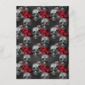 Gothic Red Floral Wedding Accommodding Enclosure Informatiekaartje (Achterkant)