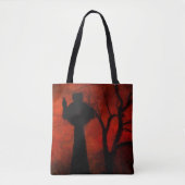 Gothic Red Halloween nacht Tote Bag (Voorkant)