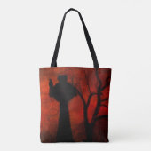 Gothic Red Halloween nacht Tote Bag (Achterkant)