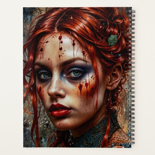 Gothic Red Head Woman Planner (Achterkant)