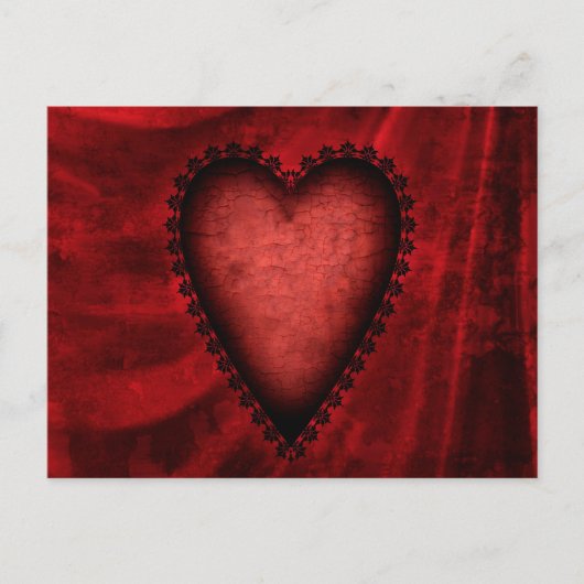 Gothic Red Heart Briefkaart (Voorkant)