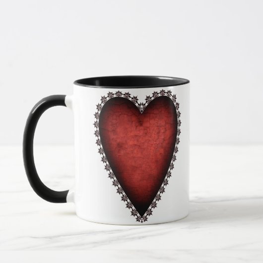 Gothic Red Heart Mok (Links)