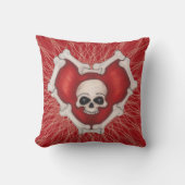 Gothic Red Heart on Spirals White Skull and Botten Kussen (Voorkant)