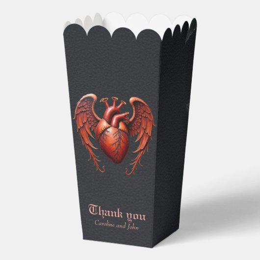 Gothic Red Heart with Roses – Dark Romantic  Bedankdoosjes (Voorkant)