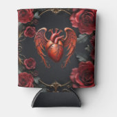 Gothic Red Heart with Roses – Dark Romantic  Blikjeskoeler (Voorkant)