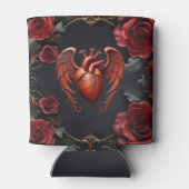 Gothic Red Heart with Roses – Dark Romantic  Blikjeskoeler (Achterkant)