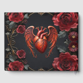 Gothic Red Heart with Roses – Dark Romantic Gastenboek (Achterkant)