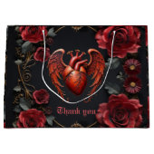 Gothic Red Heart with Roses – Dark Romantic Groot Cadeauzakje (Voorkant)