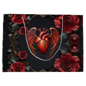 Gothic Red Heart with Roses – Dark Romantic Groot Cadeauzakje (Achterkant)