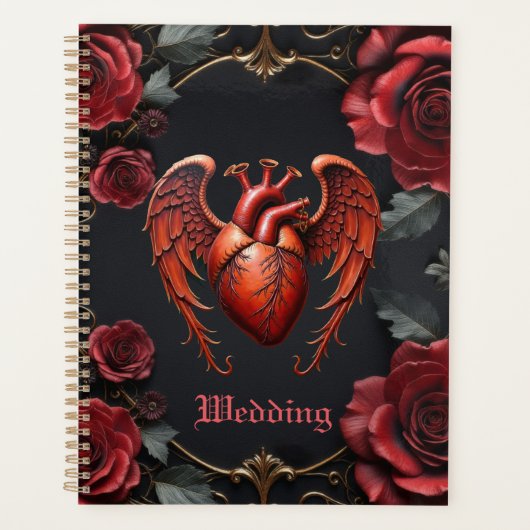 Gothic Red Heart with Roses – Dark Romantic  Planner (Voorkant)