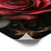 Gothic Red Heart with Roses – Dark Romantic Poster (Hoek)