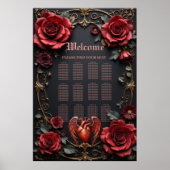 Gothic Red Heart with Roses – Dark Romantic Poster (Voorkant)