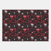 Gothic Red Hearts and Roses  Inpakpapier Vel (Voorkant 3)