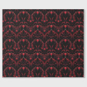 Gothic Red Hearts Intricate Design Cadeaupapier (Vlak)