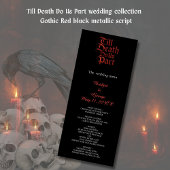 Gothic Red Metallic Script op zwart menu