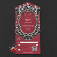 Gothic Red Moody Victoriaans Lijst QR-code