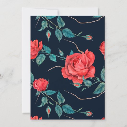  Gothic Red Rose bruiloft uitnodiging (Achterkant)