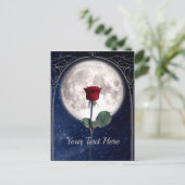 Gothic, , Red Rose, Dark Romance, Night Sky Briefkaart (Staand voorkant)