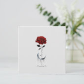 Gothic Red Rose en Crescent Moon with Love (Staand voorkant)