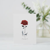 Gothic Red Rose en Crescent Moon with Love Briefkaart (Staand voorkant)