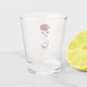 Gothic Red Rose en Crescent Moon with Love Shot Glas (Achterkant)
