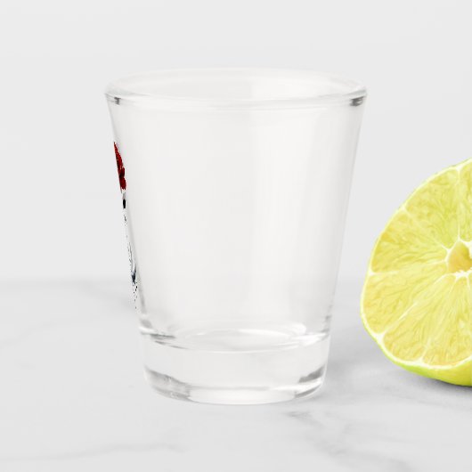 Gothic Red Rose en Crescent Moon with Love Shot Glas (Rechts)