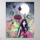Gothic Red Rose Fairy Poster van Molly Harrison (Voorkant)