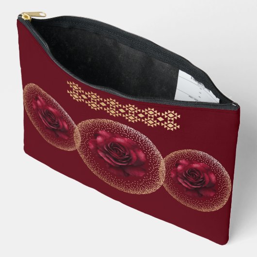 Gothic Red Rose & Gold Personalized Etui (Open)