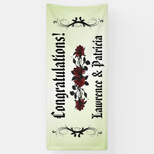 Gothic Red Rose Green Spandoek (Verticaal)