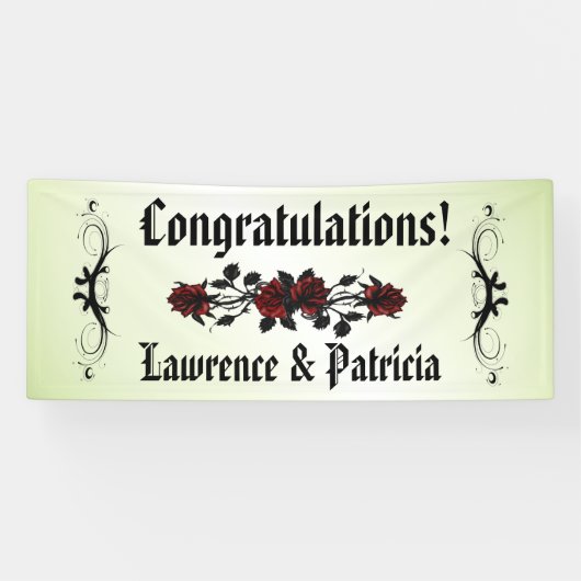 Gothic Red Rose Green Spandoek (Horizontaal)