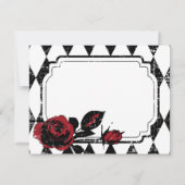Gothic Red Rose Grunge Diamond Print Dank u kaart (Achterkant)