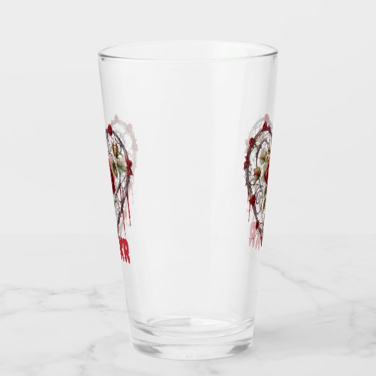 Gothic Red Rose Heart Vine Artwork Glas (Links)