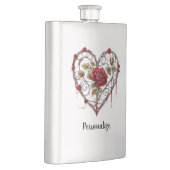 Gothic Red Rose Heart Vine Artwork Personalize Flacon (Rechts)