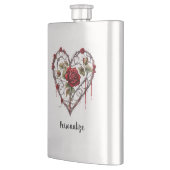 Gothic Red Rose Heart Vine Artwork Personalize Flacon (Links)