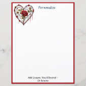 Gothic Red Rose Heart Vine Artwork Personalized (Voorkant)